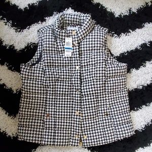 Houndstooth Puffer Vest NWT